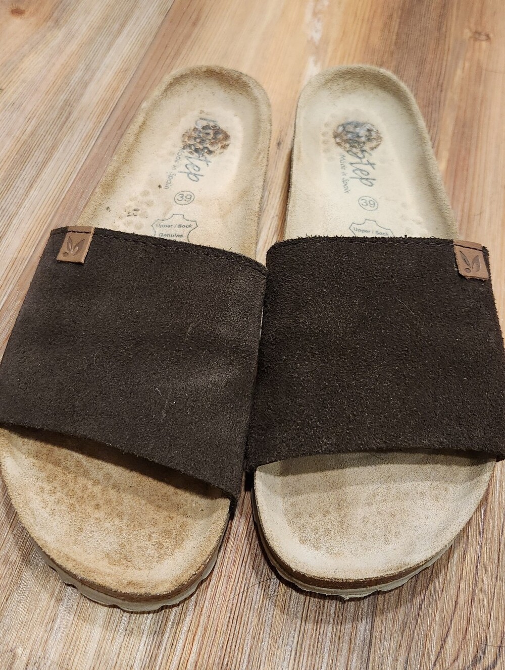 Biostep Suede Leather Sandals Slides Cork